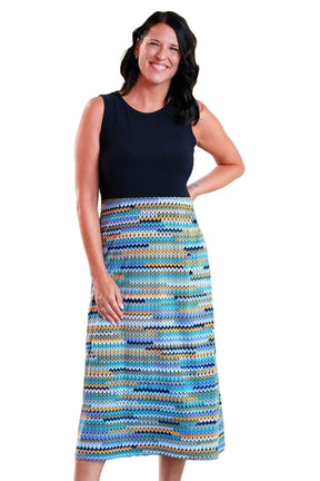 Robe 7/8 pour femme par Rien ne se perd, tout se crée | Mimosa Marine Et Mailles | Boutique Vvög, vêtements mode pour homme et femme