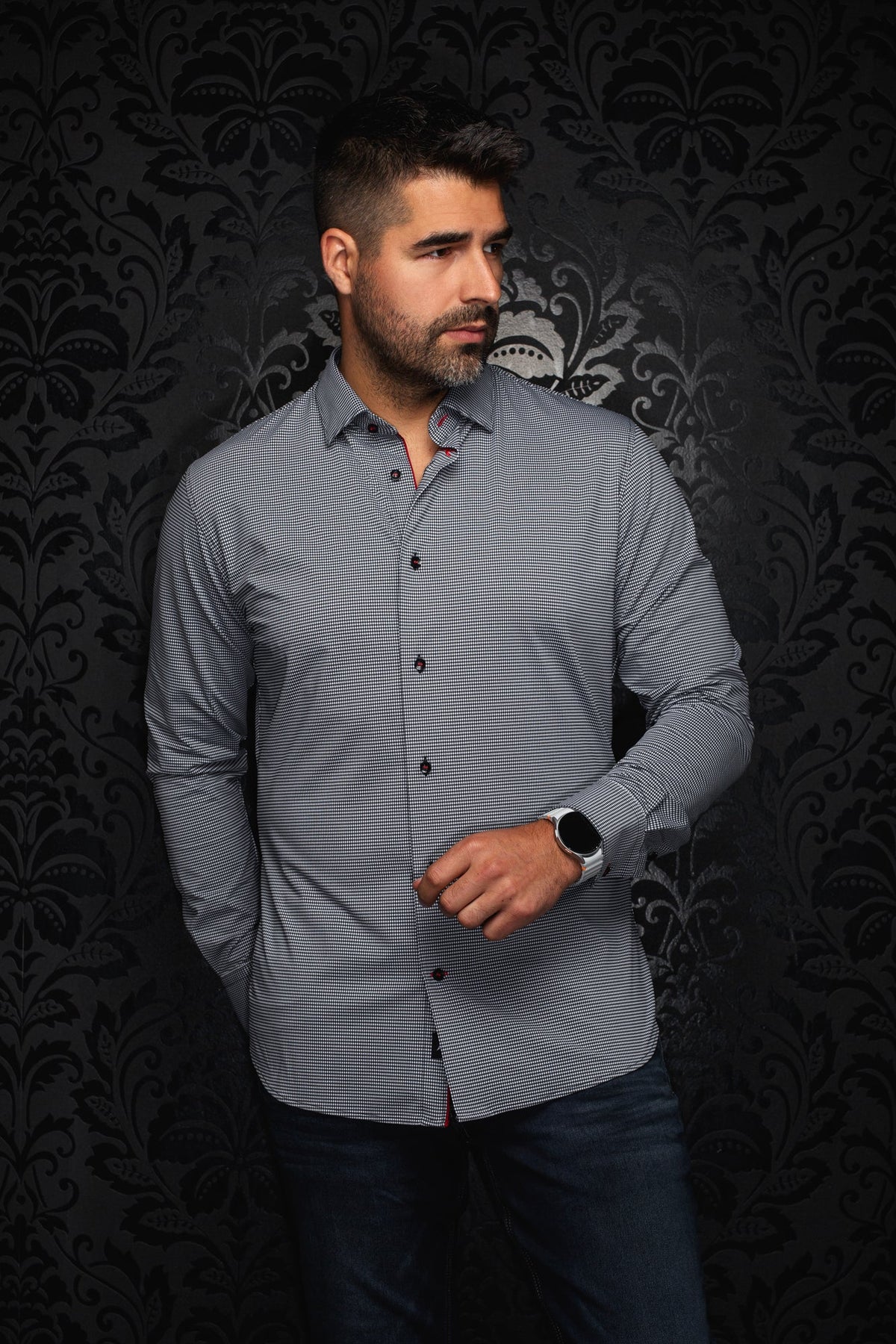 Chemise en nylon pour homme par Au Noir | SALENTO Noir | Boutique Vvög, vêtements mode pour homme et femme