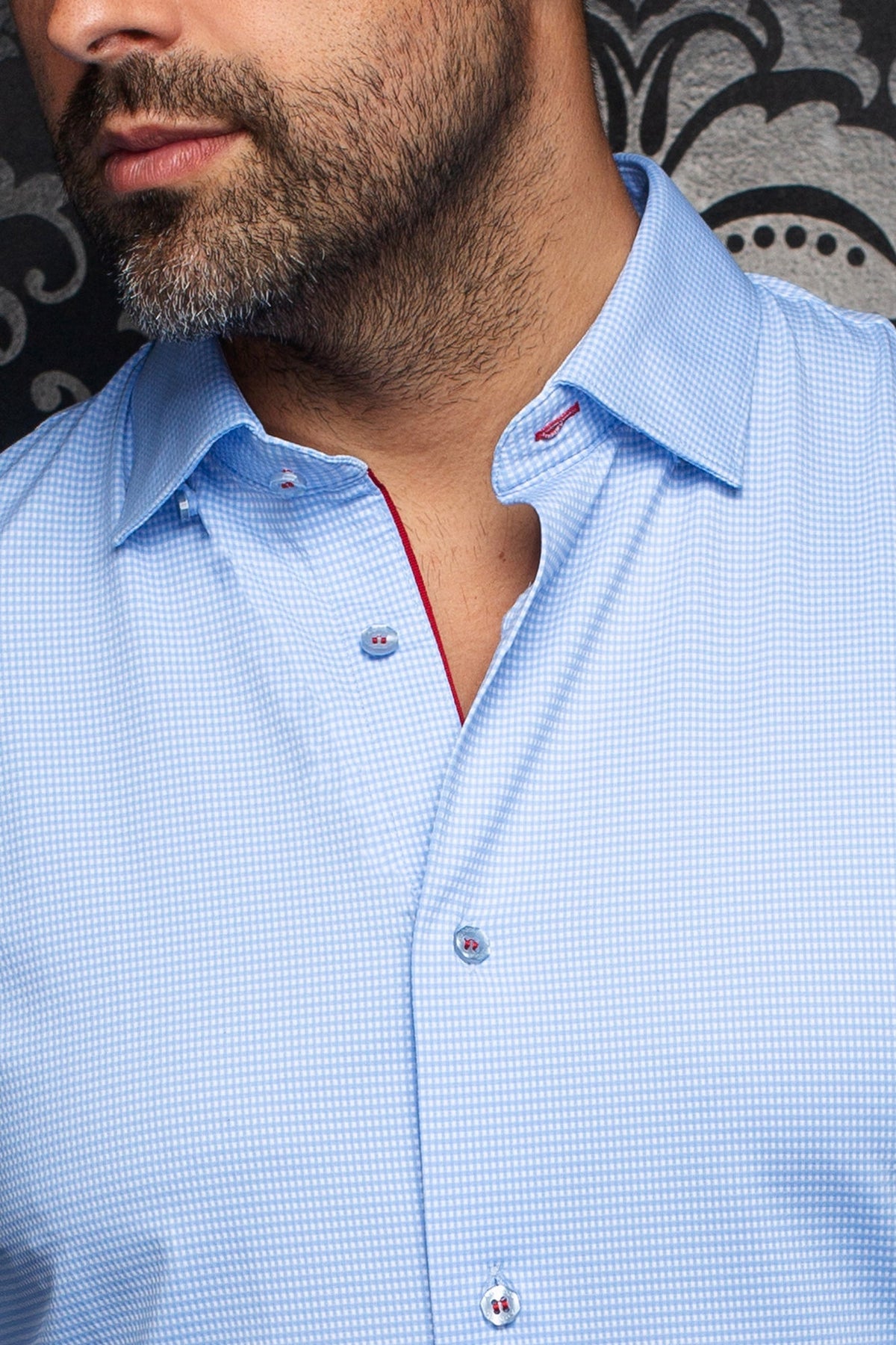 Chemise en nylon pour homme par Au Noir | SALENTO Bleu Clair | Boutique Vvög, vêtements mode pour homme et femme