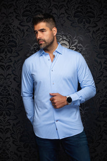 Chemise en nylon pour homme par Au Noir | SALENTO Bleu Clair | Boutique Vvög, vêtements mode pour homme et femme