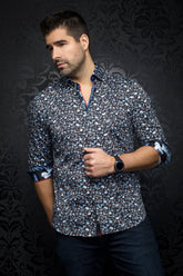 Long sleeve shirt for men by Au Noir | SALVATORE Black Royal | Boutique Vvög, complete inventory of the Au Noir brand