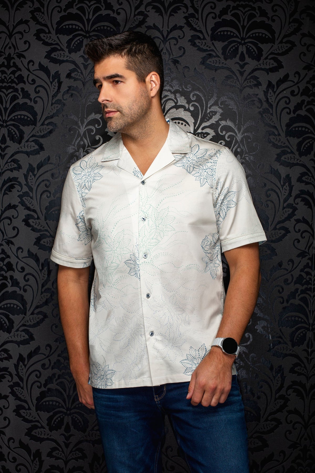 Chemise Performance à col ouvert pour homme par Au Noir | SANDY T Crème | Boutique Vvög, inventaire complet de la marque Au Noir