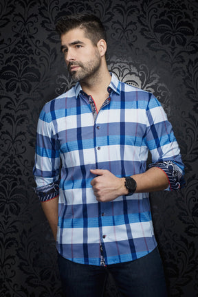Knit long sleeve shirt for men by Au Noir | SCHUMANN Light Blue | Boutique Vvög, complete inventory of the Au Noir brand