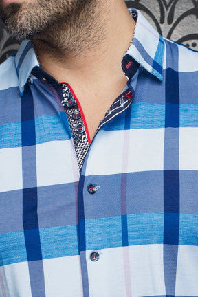 Knit long sleeve shirt for men by Au Noir | SCHUMANN Light Blue | Boutique Vvög, complete inventory of the Au Noir brand