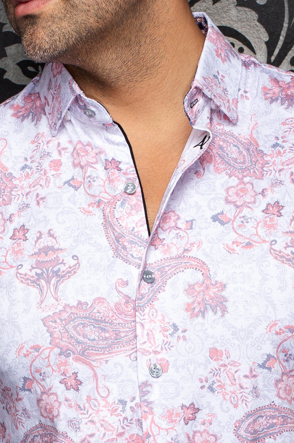 Chemise manches longues en Knit extensible pour homme par Au Noir | SIENNA Blanc Pêche | Boutique Vvög, inventaire complet de la marque Au Noir