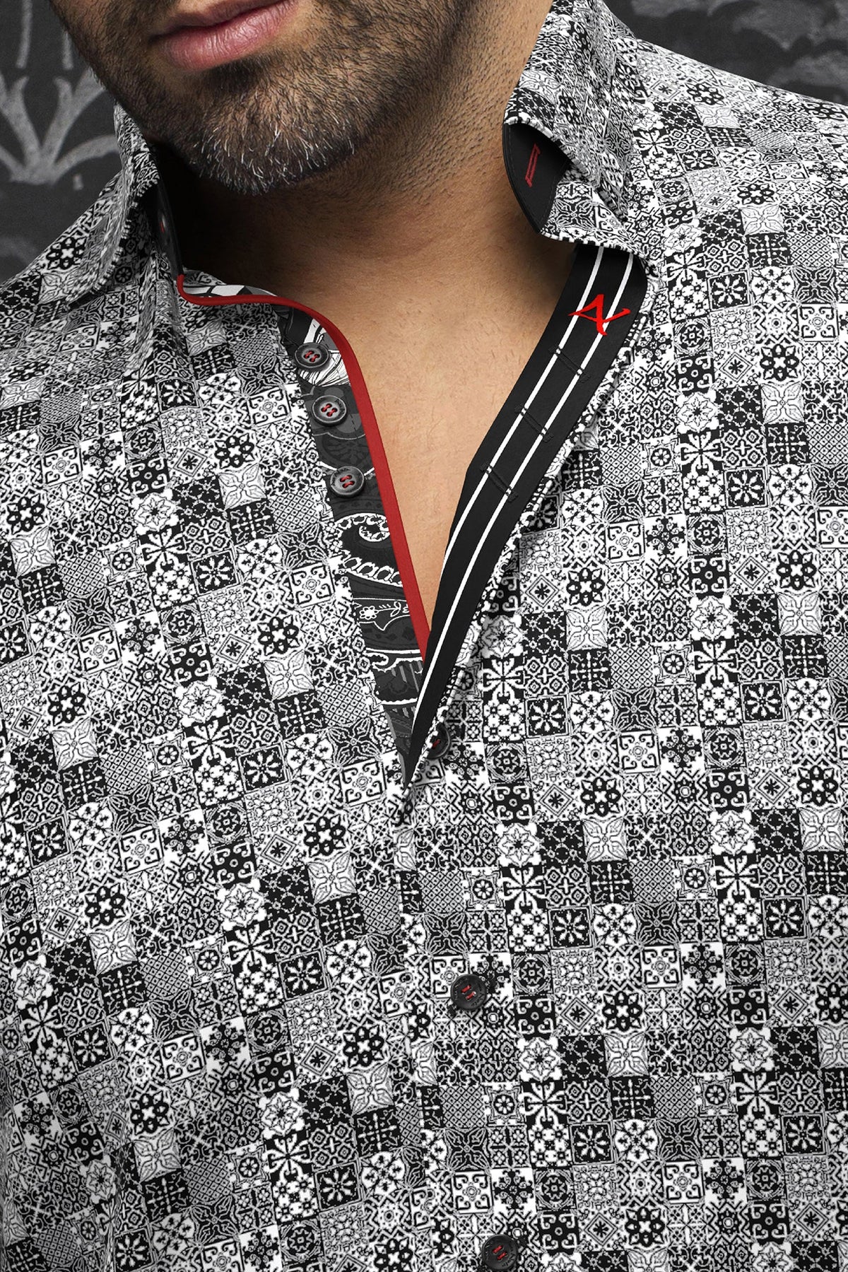Chemise manches longues pour homme par Au Noir | SOLLOZZO Noir Blanc | Boutique Vvög, inventaire complet de la marque Au Noir