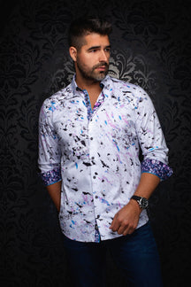 Chemise manches longues en Knit pour homme par Au Noir | SORAN Blanc Rose | Boutique Vvög, inventaire complet de la marque Au Noir