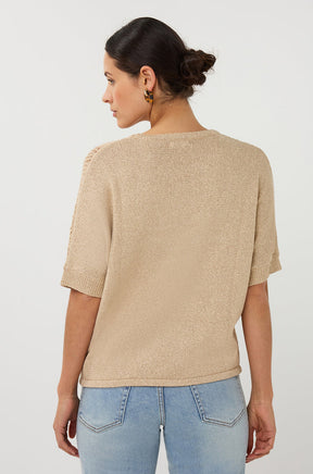 Chandail avec ouvertures pour femme par Esqualo | SP2602017 Sable Clair | Boutique Vvög, vêtements mode pour homme et femme