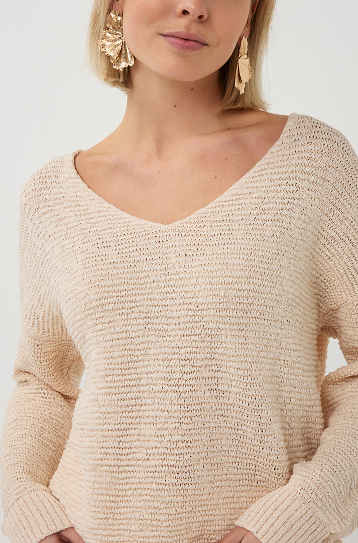 Tricot pour femme par Esqualo | SP2602020 Biscuit | Boutique Vvög, vêtements mode pour homme et femme