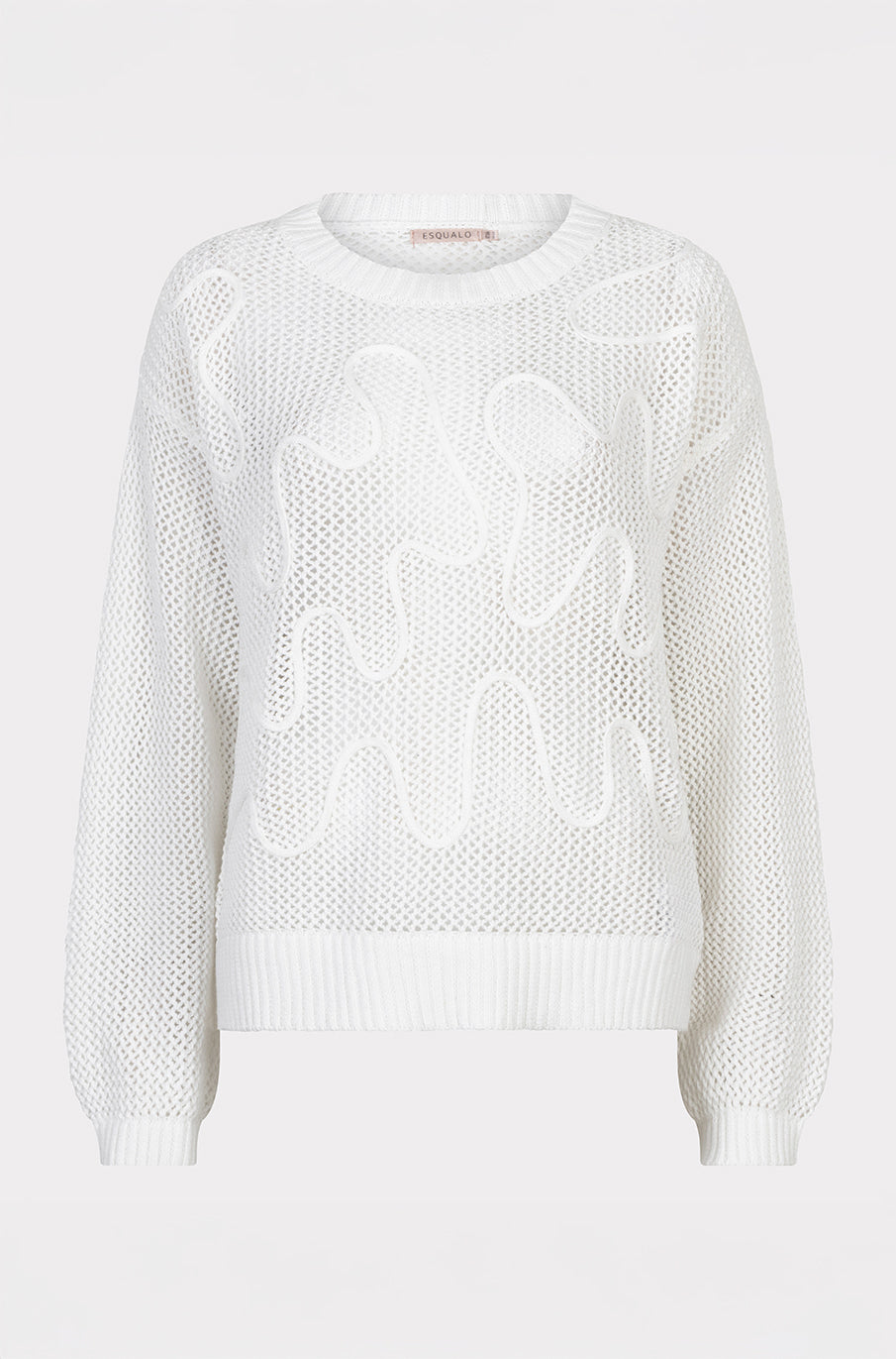 Chandail avec ouvertures pour femme par Esqualo | SP2602032 Blanc Cassé | Boutique Vvög, vêtements mode pour homme et femme