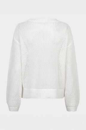 Chandail avec ouvertures pour femme par Esqualo | SP2602032 Blanc Cassé | Boutique Vvög, vêtements mode pour homme et femme