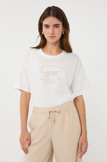 T-Shirt pour femme par Esqualo | SP2605013 Blanc Cassé Sable | Boutique Vvög, vêtements mode pour homme et femme