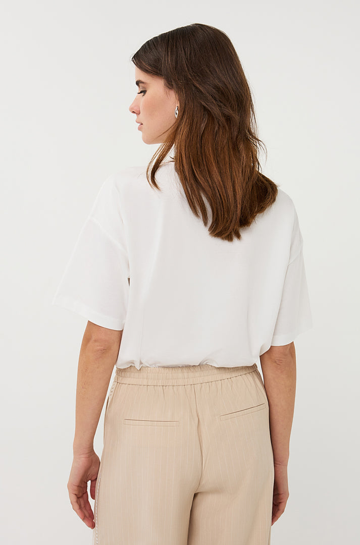 T-Shirt pour femme par Esqualo | SP2605013 Blanc Cassé Sable | Boutique Vvög, vêtements mode pour homme et femme