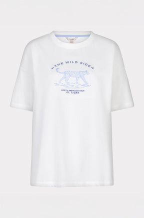 T-Shirt pour femme par Esqualo | SP2605013 Blanc Cassé Bleu Ciel | Boutique Vvög, vêtements mode pour homme et femme