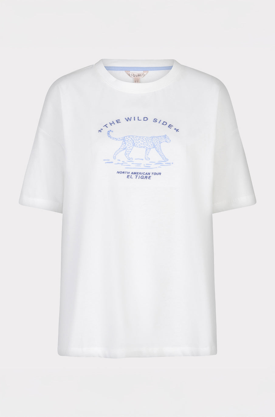 T-Shirt pour femme par Esqualo | SP2605013 Blanc Cassé Bleu Ciel | Boutique Vvög, vêtements mode pour homme et femme