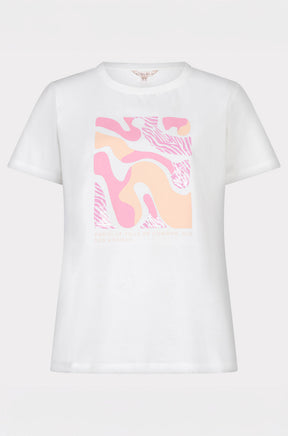 T-Shirt pour femme par Esqualo | SP2605014 Blanc Cassé Rose | Boutique Vvög, vêtements mode pour homme et femme