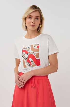 T-Shirt pour femme par Esqualo | SP2605014 Blanc Cassé Chili | Boutique Vvög, vêtements mode pour homme et femme