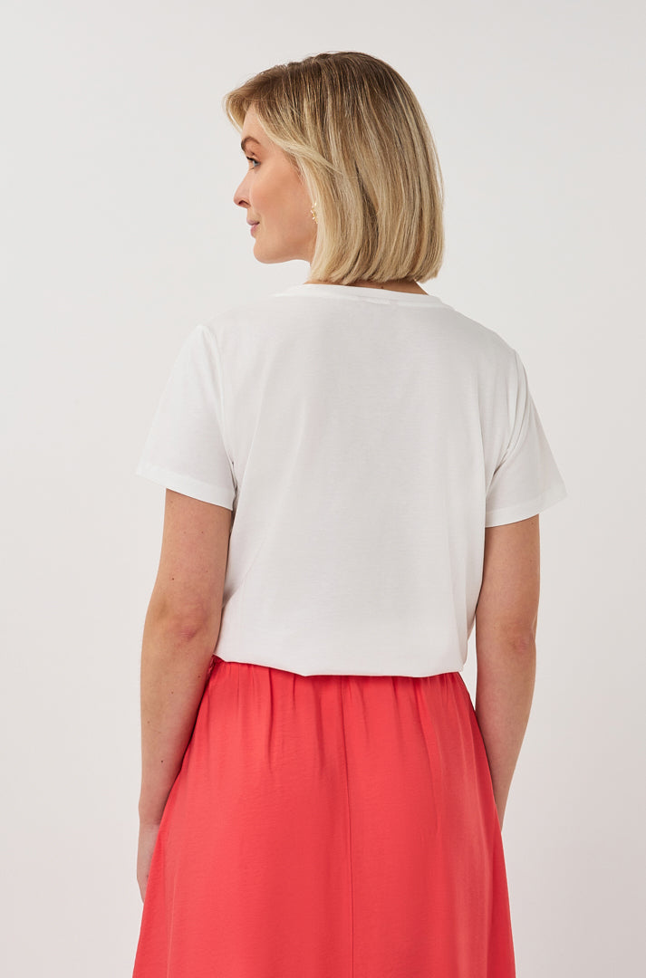 T-Shirt pour femme par Esqualo | SP2605014 Blanc Cassé Chili | Boutique Vvög, vêtements mode pour homme et femme