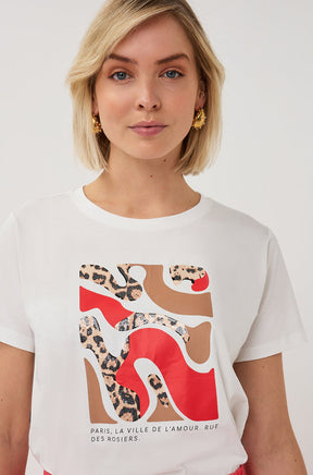 T-Shirt pour femme par Esqualo | SP2605014 Blanc Cassé Chili | Boutique Vvög, vêtements mode pour homme et femme