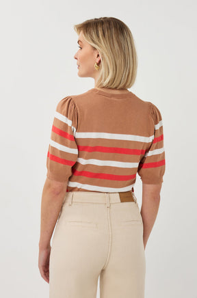 T-Shirt pour femme par Esqualo | SP2607010 Cappuccino | Boutique Vvög, vêtements mode pour homme et femme