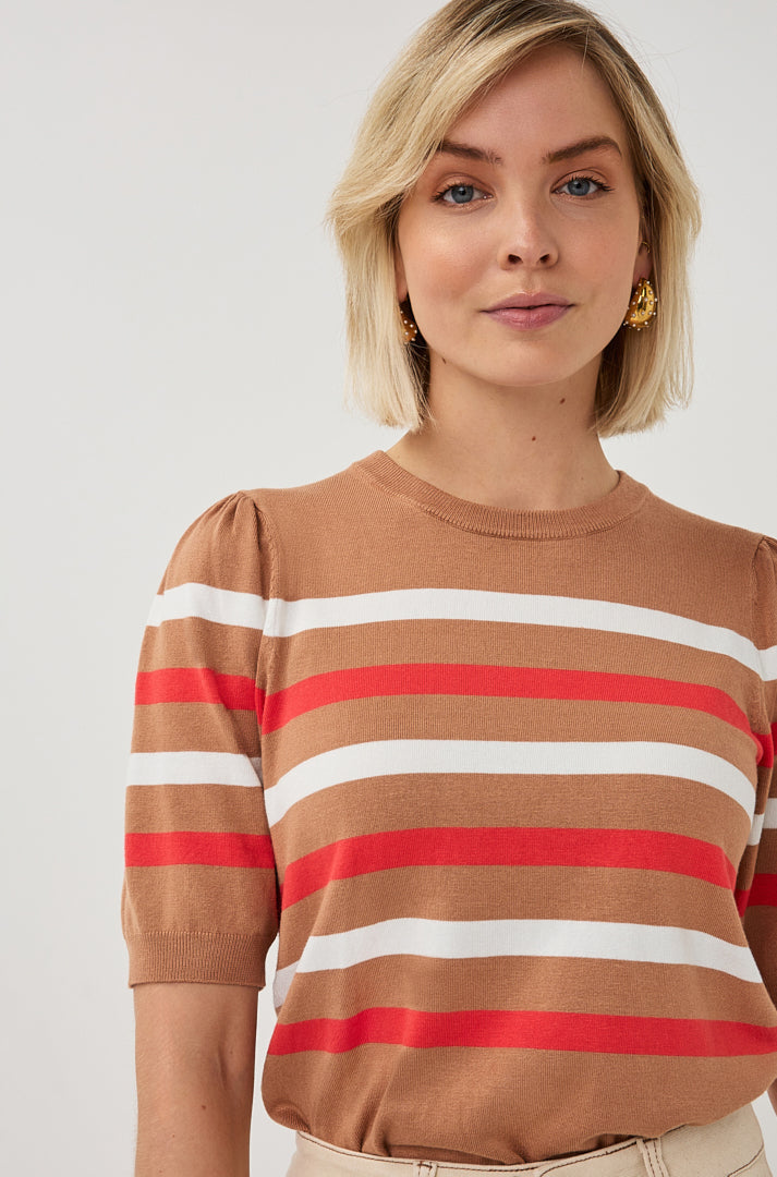 T-Shirt pour femme par Esqualo | SP2607010 Cappuccino | Boutique Vvög, vêtements mode pour homme et femme