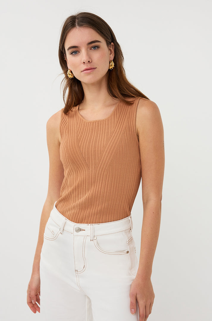 Camisole pour femme par Esqualo | SP2607016 Cappuccino | Boutique Vvög, vêtements mode pour homme et femme