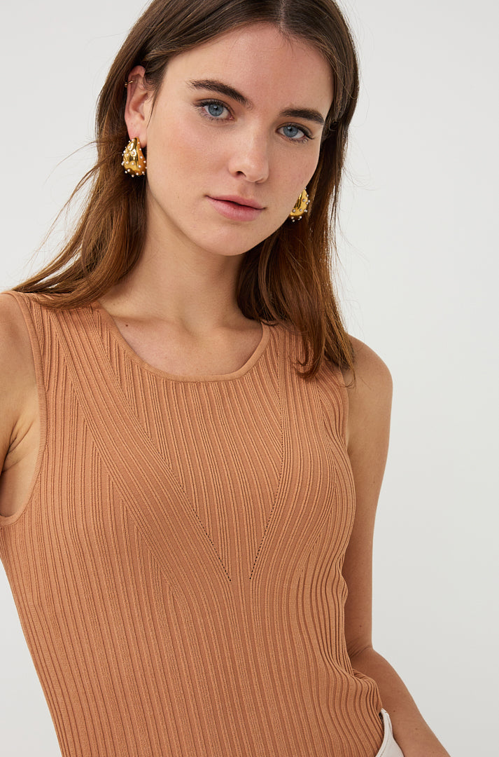 Camisole pour femme par Esqualo | SP2607016 Cappuccino | Boutique Vvög, vêtements mode pour homme et femme