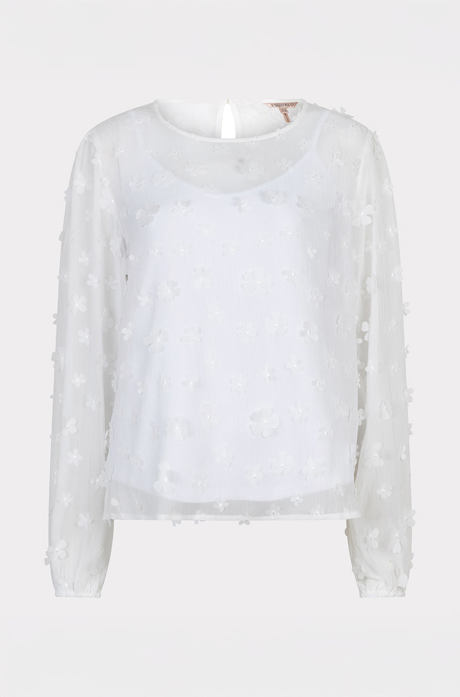 Blouse transparante pour femme par Esqualo | SP2614009 Blanc Cassé | Boutique Vvög, vêtements mode pour homme et femme