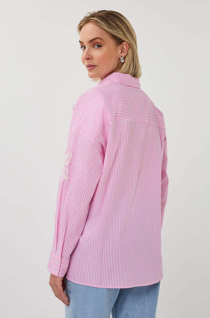 Blouse pour femme par Esqualo | SP2614028 Rose Blanc | Boutique Vvög, vêtements mode pour homme et femme