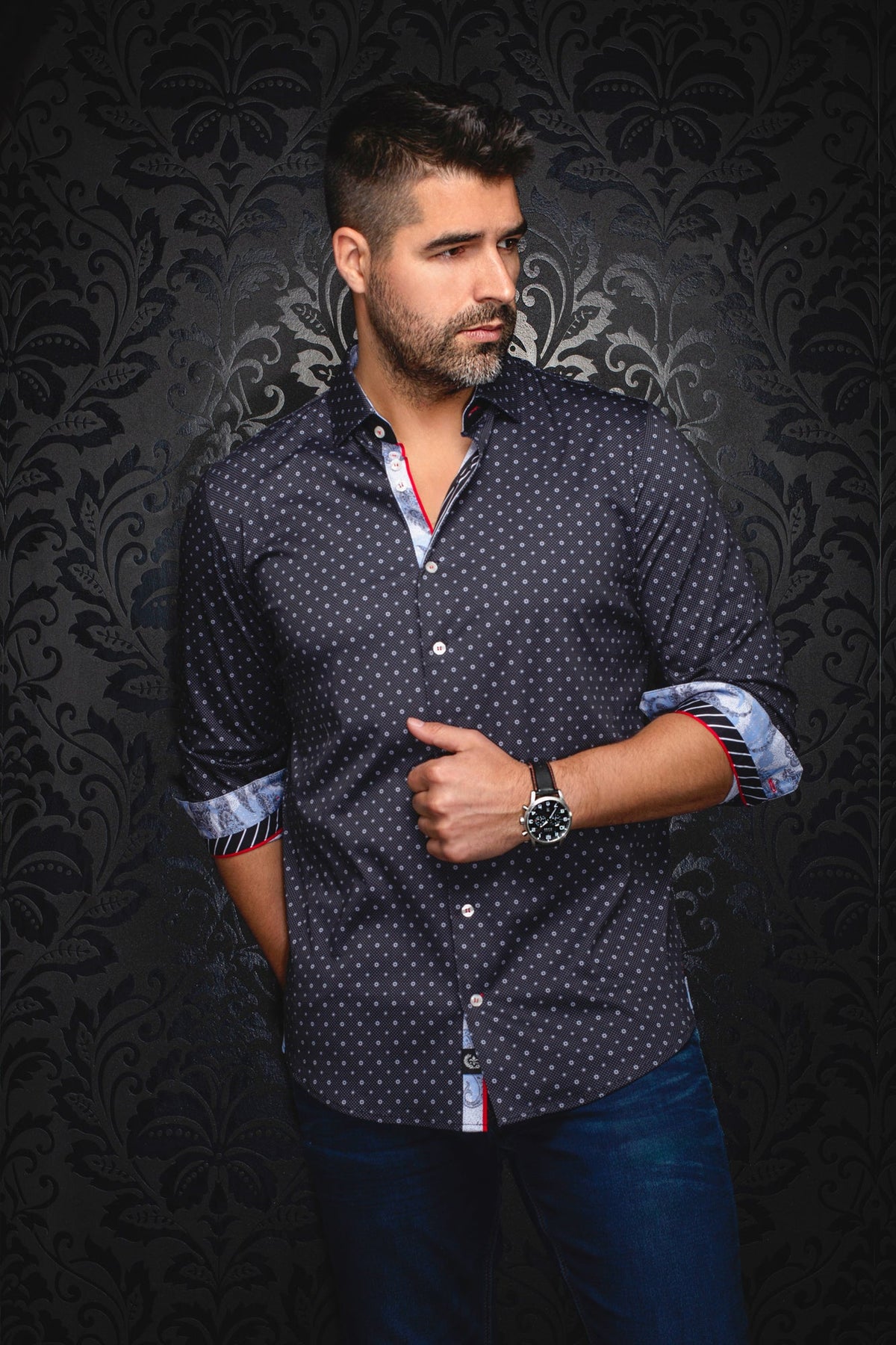 Chemise manches longues en Knit pour homme par Au Noir | STARSCREAM Noir | Boutique Vvög, inventaire complet de la marque Au Noir