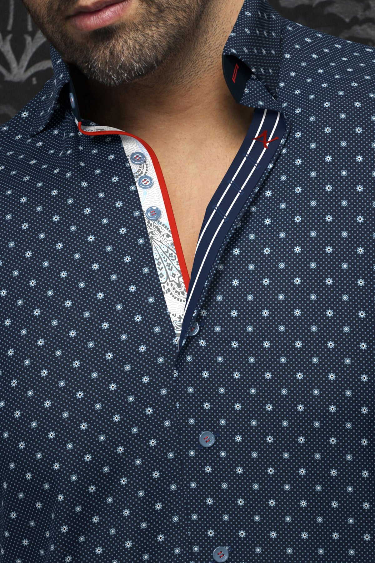 Chemise manches longues en Knit pour homme par Au Noir | STARSCREAM Marine | Boutique Vvög, inventaire complet de la marque Au Noir