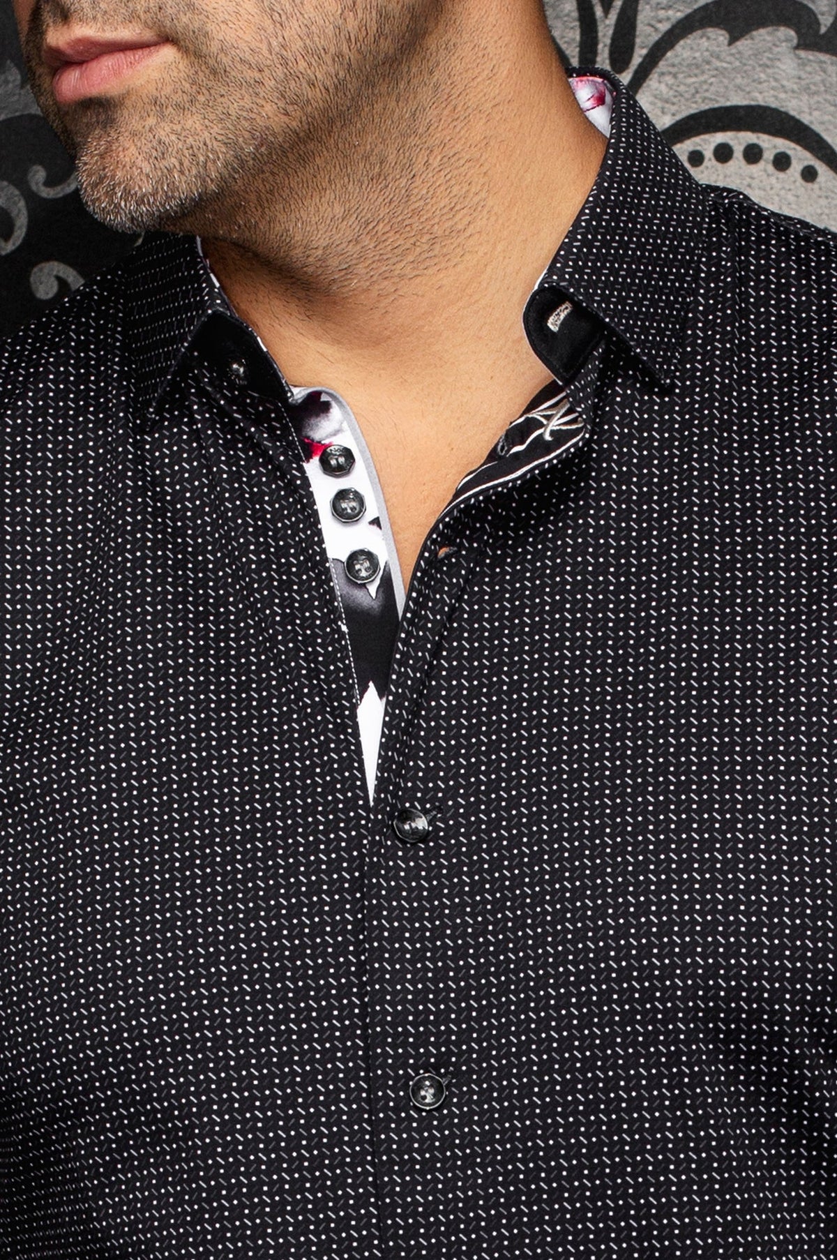 Chemise manches longues en Knit extensible pour homme par Au Noir | STONEHILL Noir | Boutique Vvög, inventaire complet de la marque Au Noir