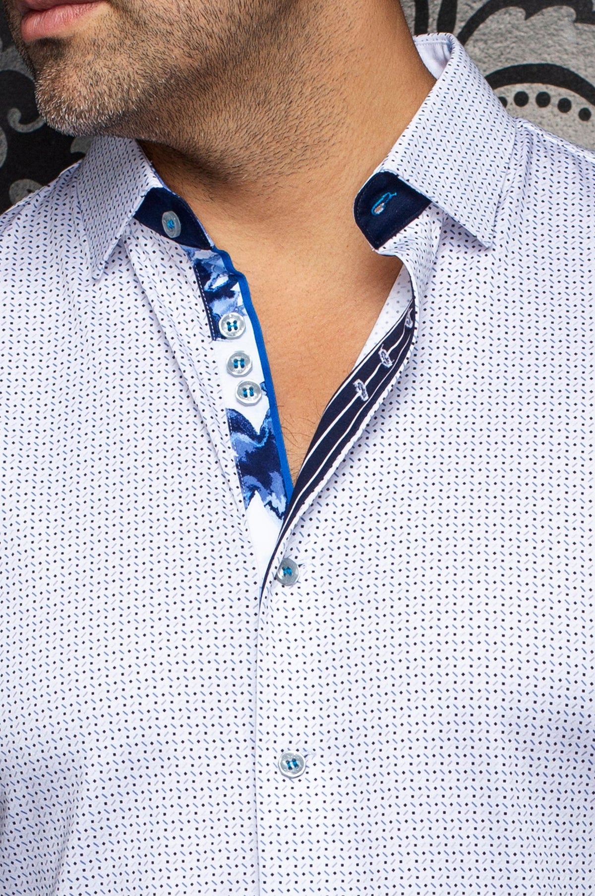 Chemise manches longues en Knit extensible pour homme par Au Noir | STONEHILL Blanc | Boutique Vvög, inventaire complet de la marque Au Noir