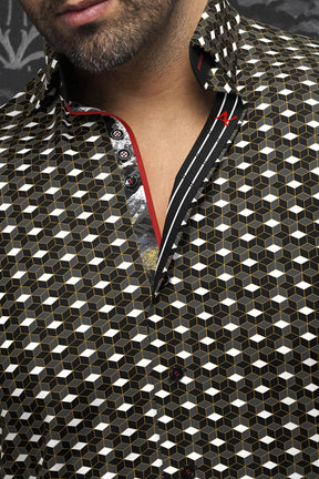 Chemise manches longues pour homme par Au Noir | Suarino Noir Or | Boutique Vvög, inventaire complet de la marque Au Noir