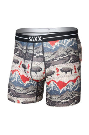 Sous-vêtement multicolore à motif montagnes et bisons, taille noire SAXX, vue produit pour homme