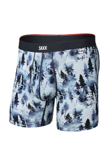 Sous-vêtement ajusté bleu pâle à imprimé forêt avec taille noire SAXX pour homme, vue avant