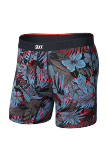Sous-vêtement rouge à imprimé tropical avec taille noire SAXX pour homme, vue avant