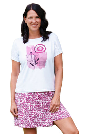T-Shirt pour femme par Rien ne se perd, tout se crée | Tiki Aquarelle Fleurie | Boutique Vvög, vêtements mode pour homme et femme