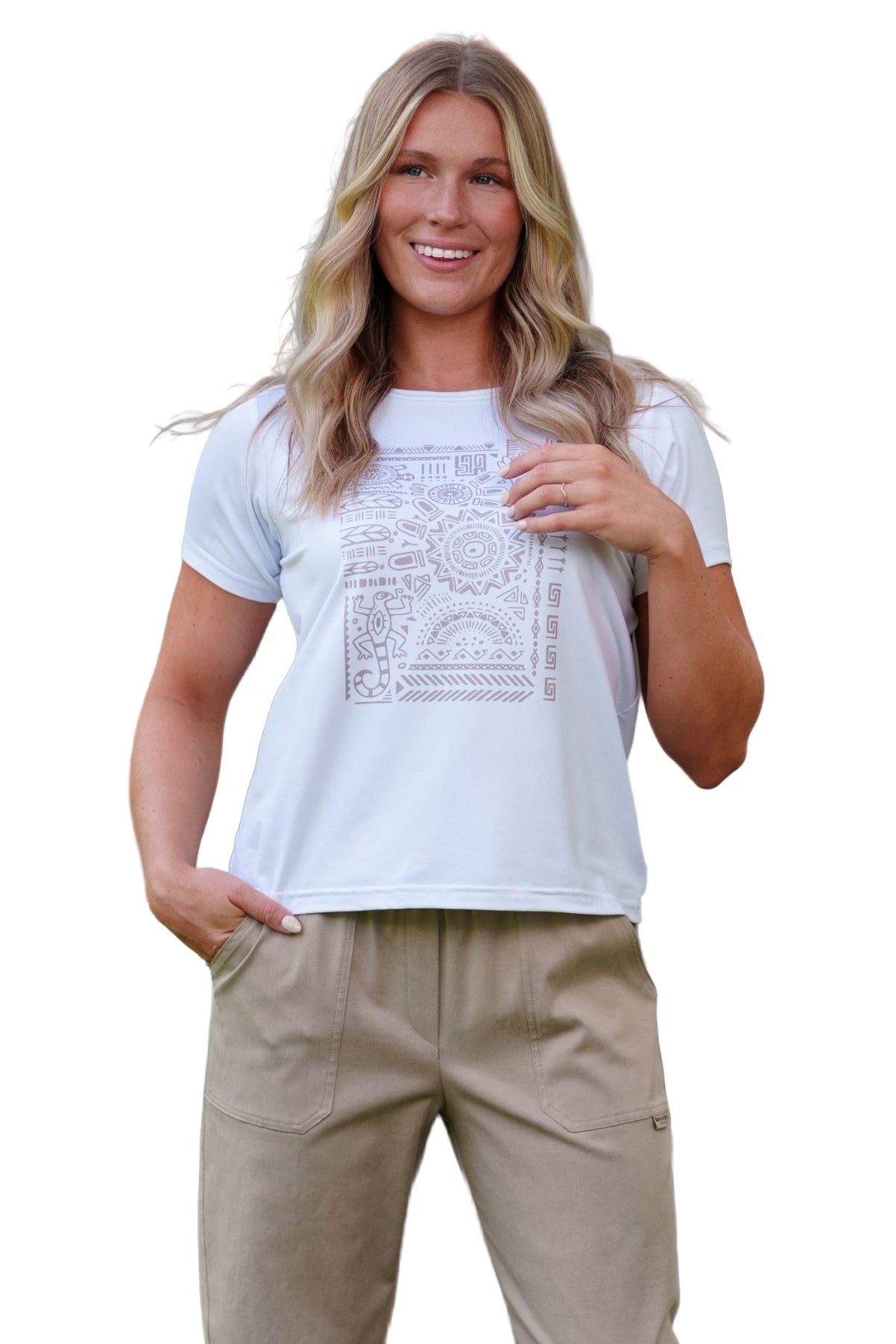T-Shirt pour femme par Rien ne se perd, tout se crée | Tiki Aztèque | Boutique Vvög, vêtements mode pour homme et femme