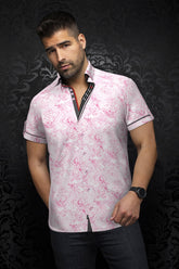 Short sleeve shirt for men by Au Noir | TACOMA(SS) Pink | Boutique Vvög, complete inventory of the Au Noir brand