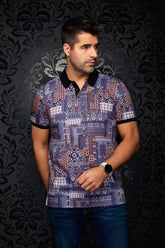 Polo pour homme par Au Noir | TIKAL Indigo | Boutique Vvög, inventaire complet de la marque Au Noir