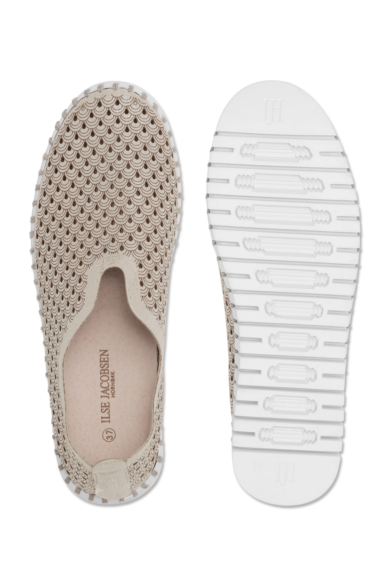 Souliers pour femme par Ilse Jacobsen | TULIP3223 Blanc Argenté | Boutique Vvög, vêtements mode pour homme et femme