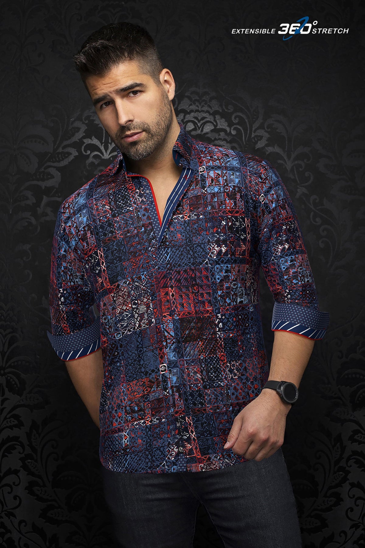 Chemise manches longues en Knit pour homme par Au Noir | TURNER Bleu Marine | Boutique Vvög, inventaire complet de la marque Au Noir