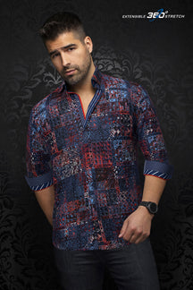 Chemise manches longues en Knit pour homme par Au Noir | TURNER Bleu Marine | Boutique Vvög, inventaire complet de la marque Au Noir