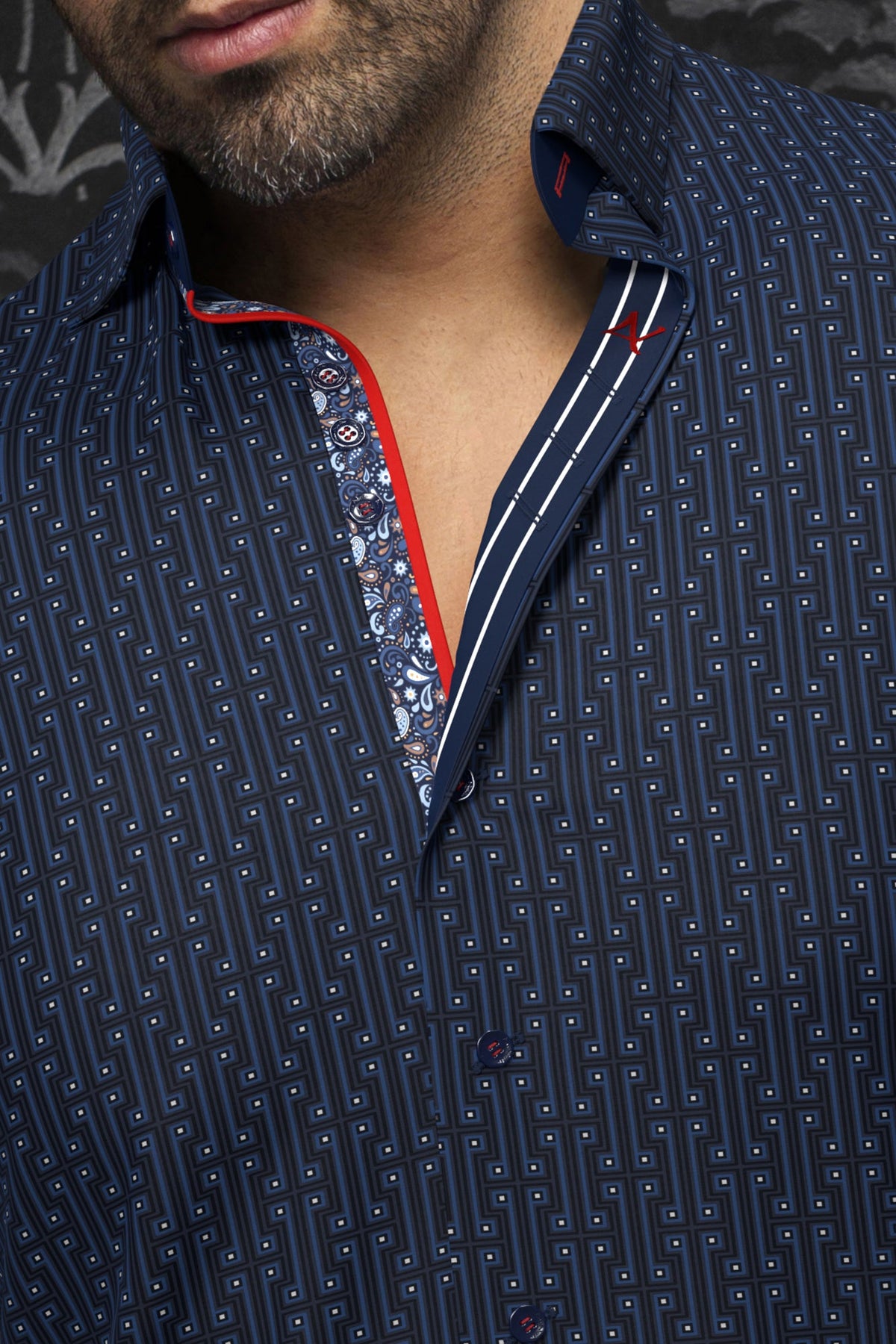 Chemise manches longues en Knit pour homme par Au Noir | UNDERWOOD Bleu Marine | Boutique Vvög, inventaire complet de la marque Au Noir