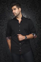 Chemise manches longues en Knit pour homme par Au Noir | VARENNA Noir | Boutique Vvög, inventaire complet de la marque Au Noir