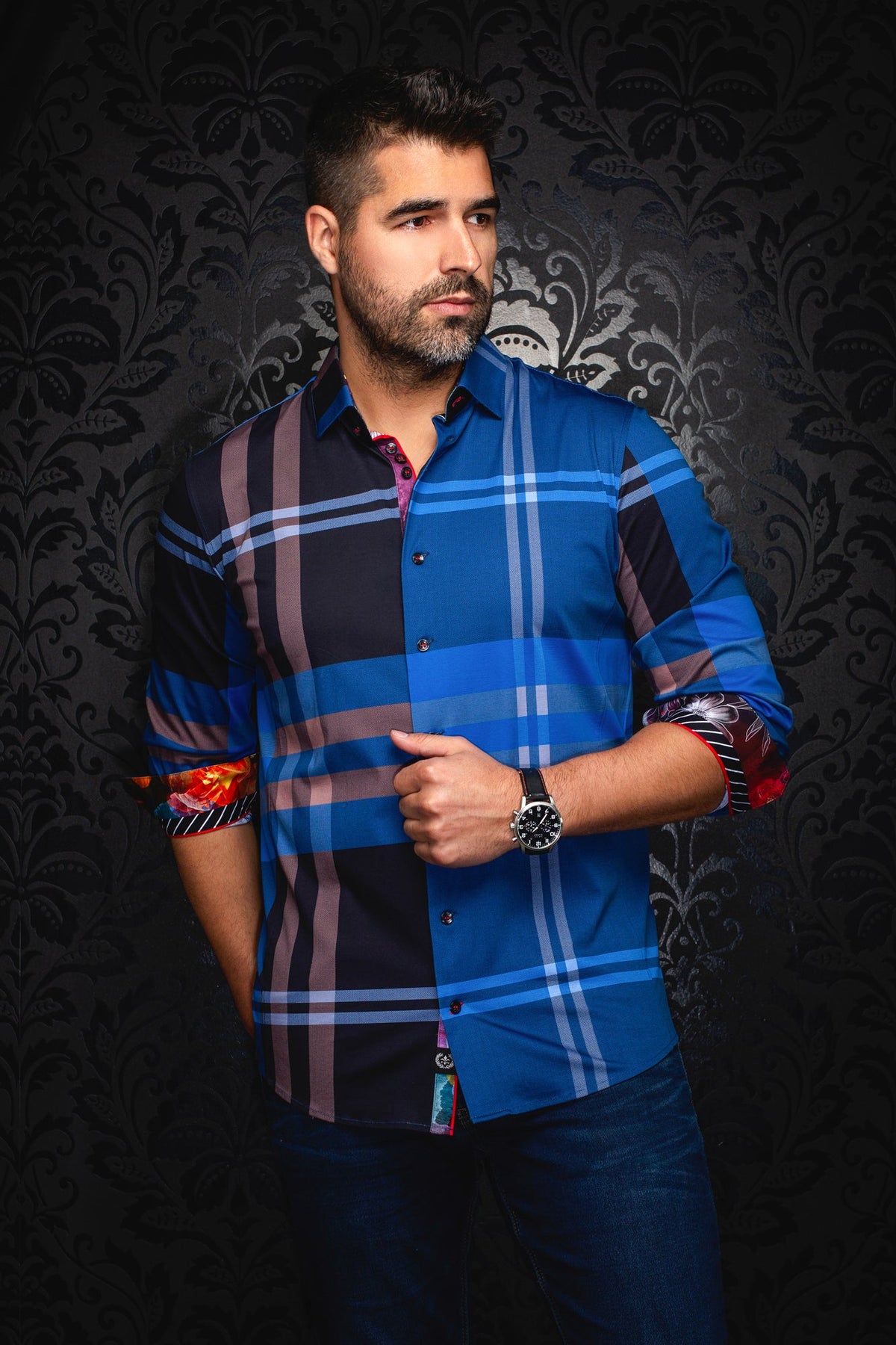 Chemise manches longues en Knit pour homme par Au Noir | VERDI Indigo | Boutique Vvög, inventaire complet de la marque Au Noir