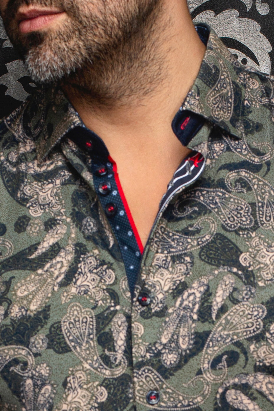 Chemise manches longues en Knit pour homme par Au Noir | VESPER Olive | Boutique Vvög, inventaire complet de la marque Au Noir
