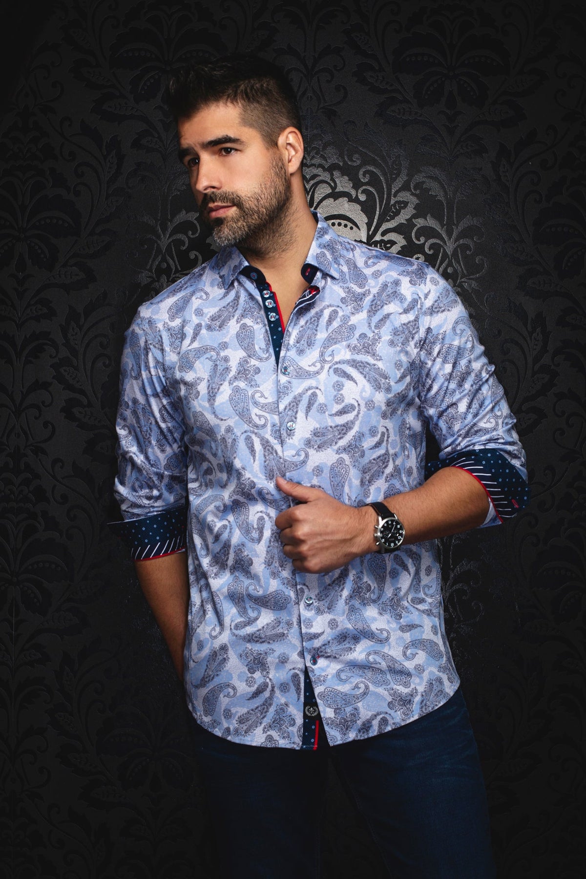 Chemise manches longues en Knit pour homme par Au Noir | VESPER Blanc | Boutique Vvög, inventaire complet de la marque Au Noir