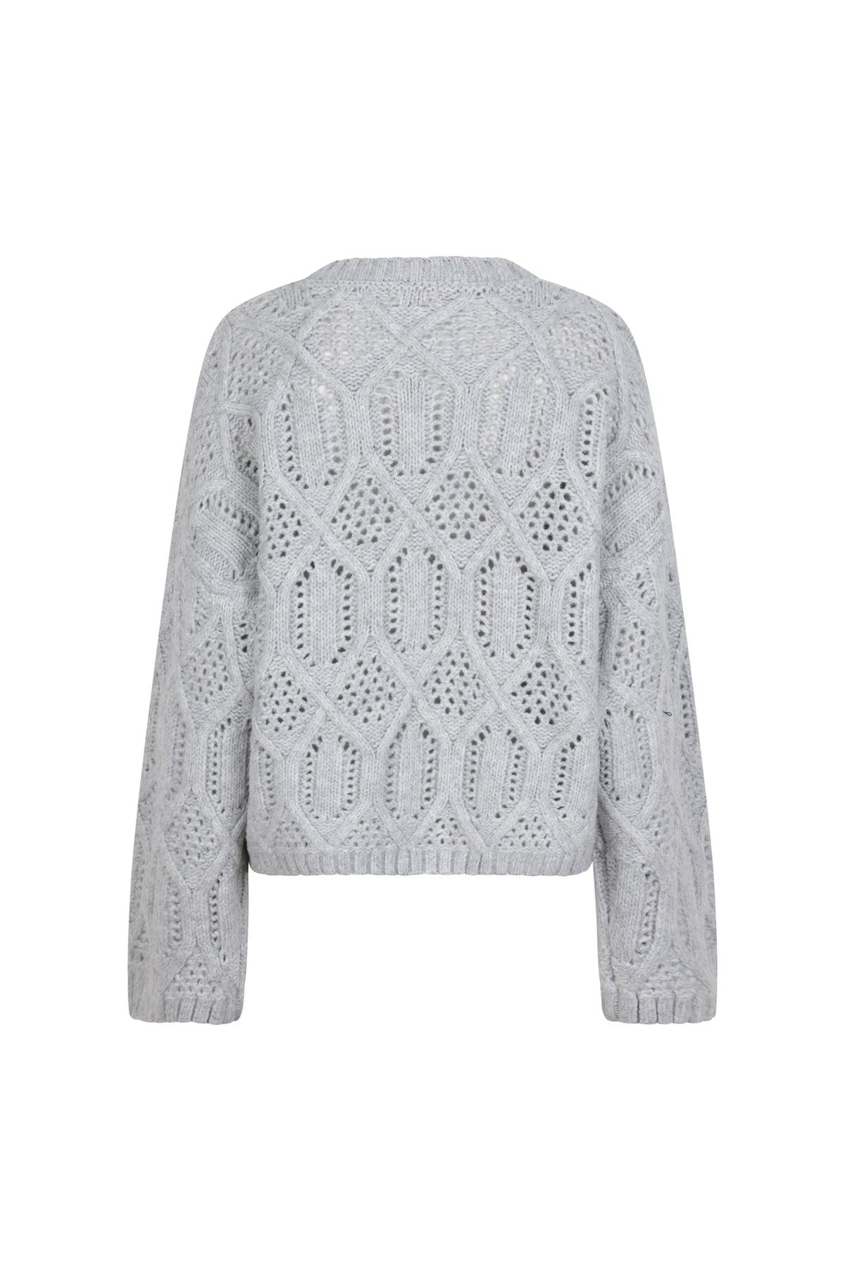 Chandail avec losanges troués pour femme par Esqualo | W2502706 Gris Clair | Boutique Vvög, vêtements mode pour homme et femme